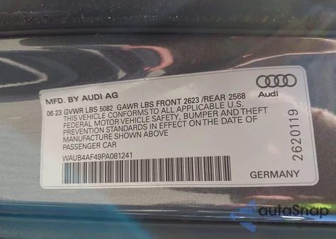 2023 Audi S4 Premium Plus Tfsi Quattro Tiptronic z USA, uszkodzony, nr VIN WAUB4AF49PA081241